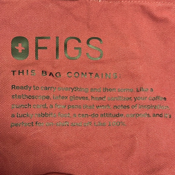 ❤️ FIGS Dark Cherry Burgundy Large Canvas Tote Bag - Picture 3 of 7